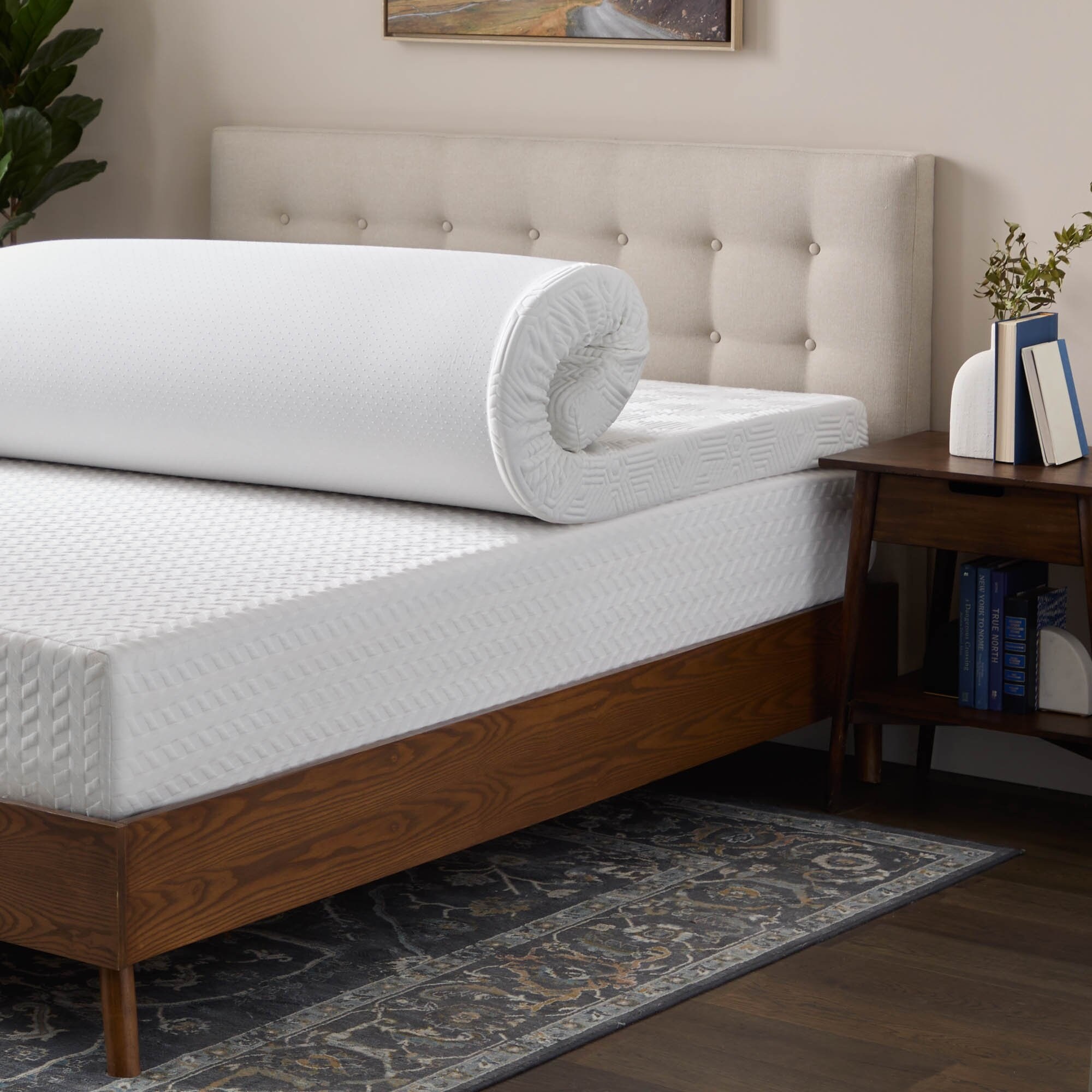 Lucid Comfort Collection Bamboo Charcoal and Gel Memory Foam Covered Mattress Topperundefined2 3 4 inch N A On Sale Bed Bath Beyond 40311657